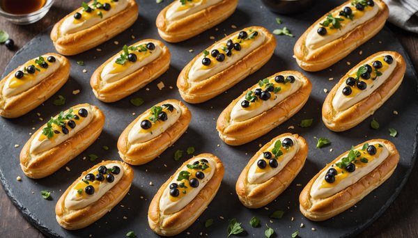 Comment préparer des eclairs salés avec une crème légèrement sucrée ?